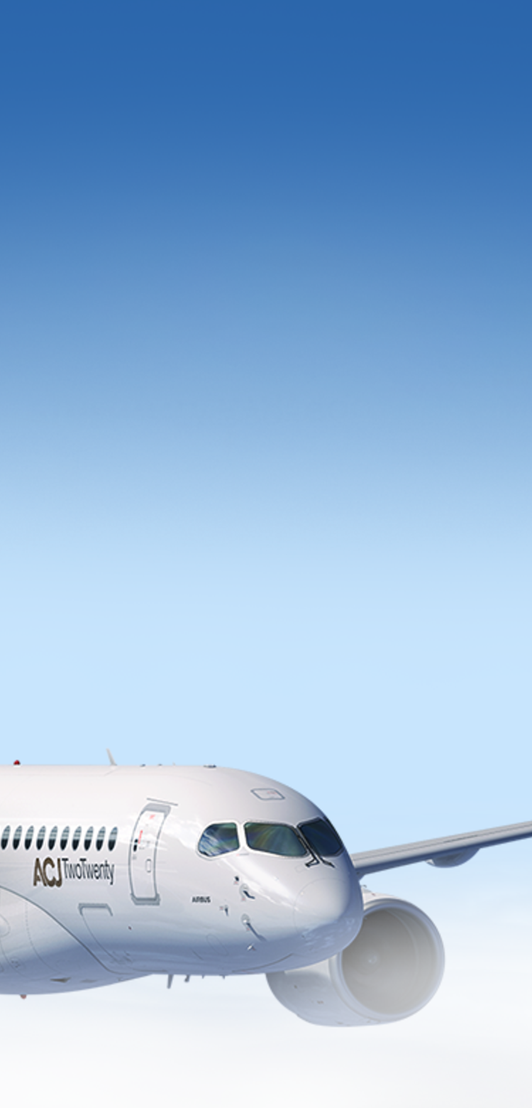 ACJ TwoTwenty rendering in the sky 